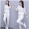卿依瑟 卫衣套装女2020夏装新款减龄百搭薄款显瘦抽绳连帽纯色上衣卫衣女宽松大码九分裤两件套女潮 白色 M