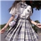 【温柔一刀】jk制服全套装兔姬舍中牌制服馆夏季电竞少女格裙正品兔缝缝正版学院风格裙日系百褶半身短裙 温柔一刀+短袖+领结 S