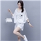 叶紫枫 套装女2020夏季新款镂空拼接短裤韩版时尚休闲百搭套装裤两件套女装 白色 M