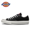 Dickies帆布鞋男鞋夏季新款透气情侣板鞋韩版运动休闲学生潮鞋 黑色-男款 40