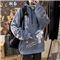 潮备 街头潮牌宽松嘻哈卫衣男士连帽衫青少年韩版秋季新款情侣原宿百搭外套 牛仔蓝 M