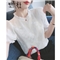 姗朴 雪纺衫女韩版2020夏季新款蕾丝刺绣衬衫女宽松显瘦洋气木耳边打底衫超仙上衣短袖立领荷叶袖蕾丝衫 白色 L