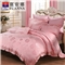 献给爱丽丝 床单四件套(被套1件床单1件枕套2件)(适合1.8米床)【棉粘提花/粉】