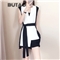 BUTAO 香港潮牌职业短裤套装女2020夏装新款女神范洋气时尚无袖小西装上衣名媛气质御姐两件套装女 白色+黑色【上衣+短裤】 M