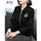 【精选好货】 韩可思棒球外套女2020春秋季新款女装女士短外套棒球服妈妈装春秋休闲宽松外穿上衣 黑色 请拍正确尺码