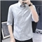 ED.HD衬衫男2020夏季新款短袖衬衫男士五分袖衬衣时尚休闲韩版男装潮流衣服 6028浅灰色 XL